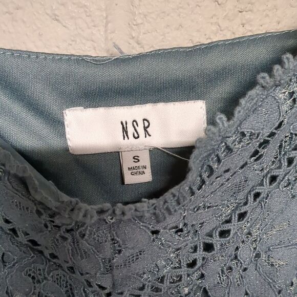 Women's NSR Elegant Blue Lace Midi Dress Size Small - Picture 7 of 7